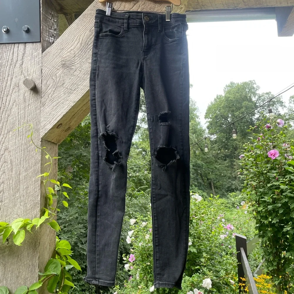Distressed Black Jeans - Picture 1 of 5